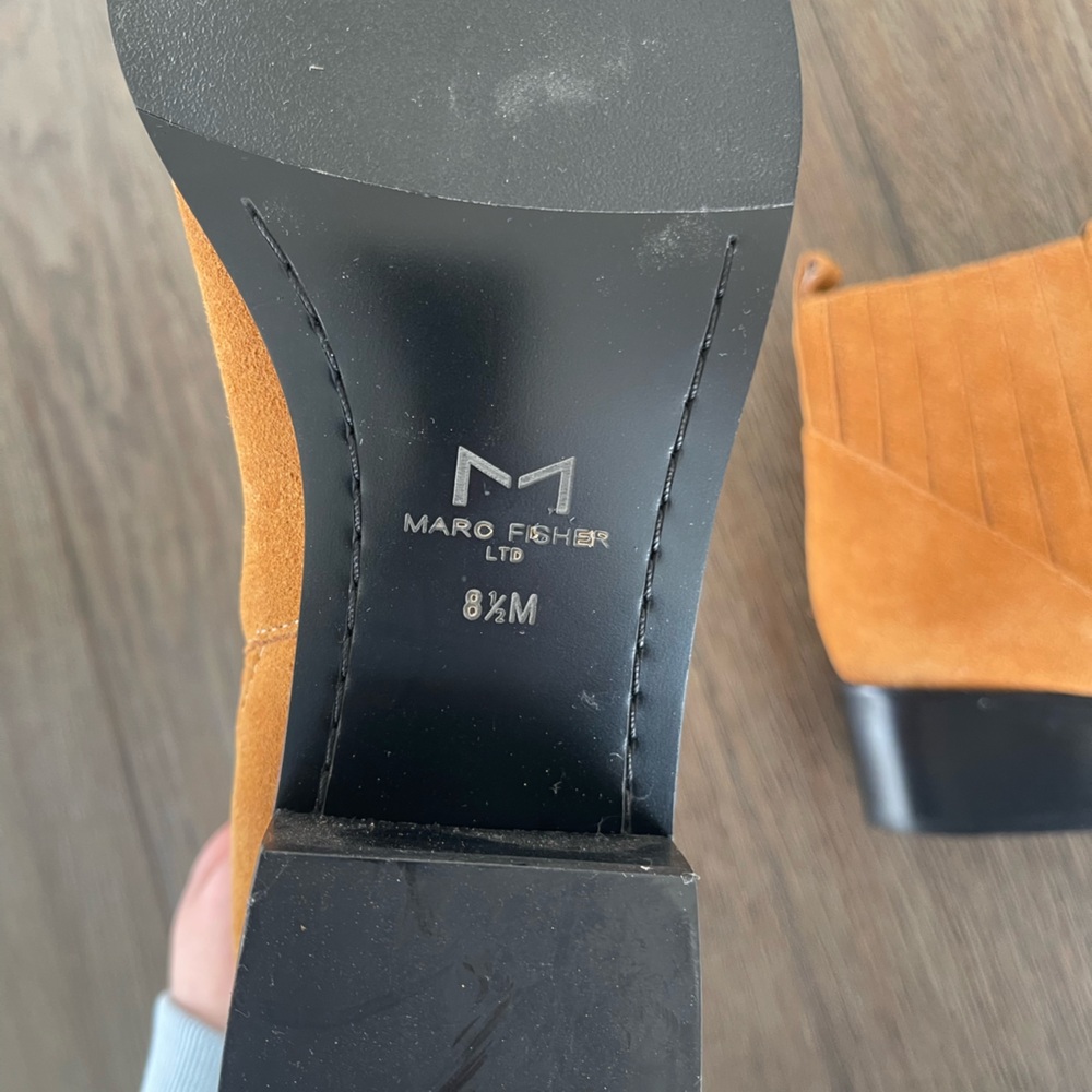 Marc Fisher LTD Camel Suede Ankle Boots - Picture 5 of 5
